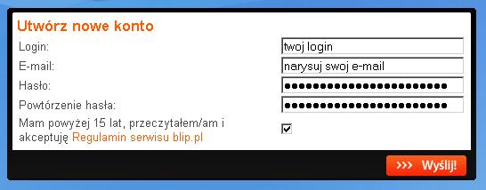 utworzkonto Blipuj! I bądź na bieżąco